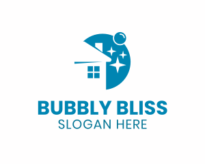 House Sparkle Bubbles logo design