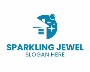 House Sparkle Bubbles logo design