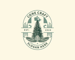 Canada Pine Tree Acorn logo design