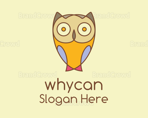 Colorful Owl Cartoon Logo