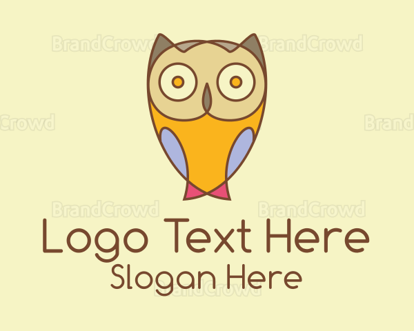 Colorful Owl Cartoon Logo