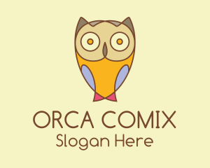 Colorful Owl Cartoon  Logo