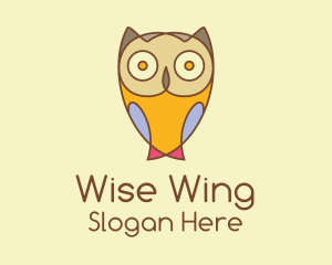 Colorful Owl Cartoon  logo design