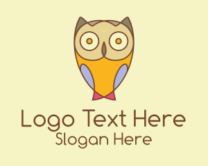 Simple - Colorful Owl Cartoon logo design