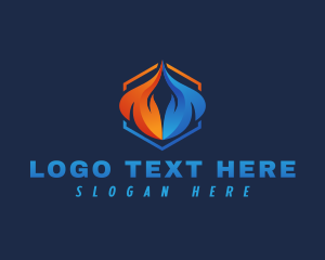 Refrigerator - Flame Energy Fuel logo design