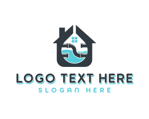 House - House Plumbing Repair logo design