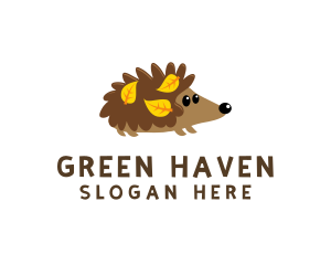 Fall Hedgehog Pet logo design