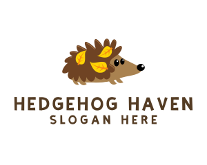 Hedgehog - Fall Hedgehog Pet logo design