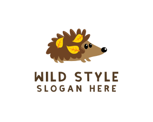 Fall Hedgehog Pet logo design