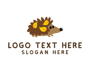 Leaf - Fall Hedgehog Pet logo design