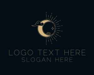 Heaven - Mystical Moon Sun logo design