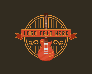 Guitar Hero - Rockstar Musician Guitar logo design
