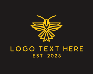 Wings - Outline Bee Insect logo design