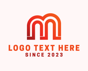 Structure - Pillar Arch Letter M Company logo design