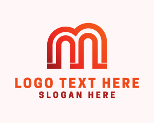Pillar Arch Letter M Company Logo