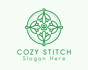 Floral Handcraft Embroidery Stitch logo design