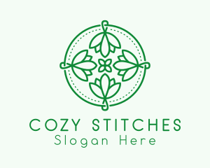 Floral Handcraft Embroidery Stitch logo design