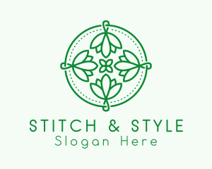 Floral Handcraft Embroidery Stitch logo design