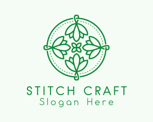 Floral Handcraft Embroidery Stitch logo design