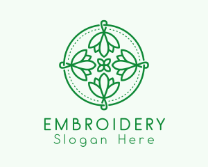 Floral Handcraft Embroidery Stitch logo design