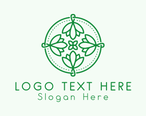 Green - Floral Handcraft Embroidery Stitch logo design