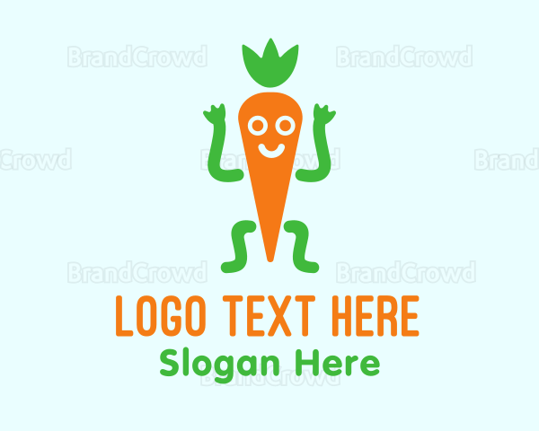 Carrot Veggie Cartoon Logo