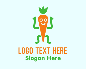 Illustration - Carrot Veggie Cartoon logo design