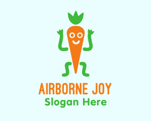 Carrot Veggie Cartoon logo design