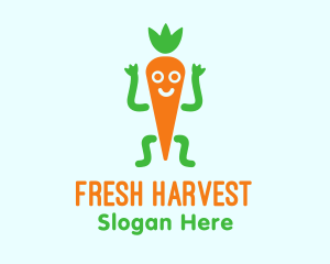 Veggie - Carrot Veggie Cartoon logo design