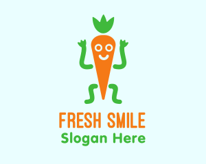 Carrot Veggie Cartoon logo design