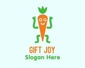 Carrot Veggie Cartoon logo design