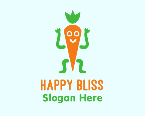 Carrot Veggie Cartoon logo design