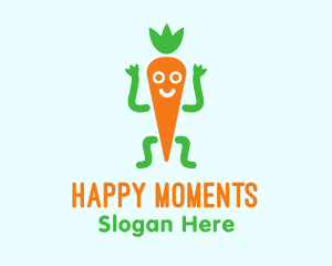 Joyful - Carrot Veggie Cartoon logo design