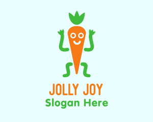 Carrot Veggie Cartoon logo design