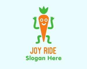 Carrot Veggie Cartoon logo design