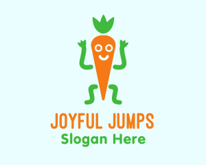 Carrot Veggie Cartoon logo design