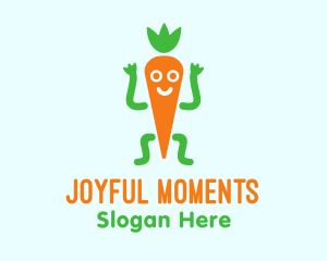 Carrot Veggie Cartoon logo design