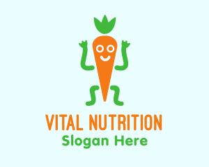 Carrot Veggie Cartoon logo design