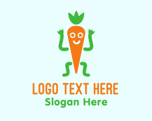 Joyful - Carrot Veggie Cartoon logo design