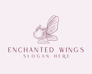 Mythical Pixie Fairy Wings  logo design