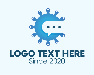 Microbe - Blue Virus Messaging logo design