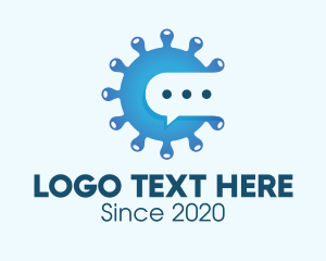 Messenger - Blue Virus Messaging logo design