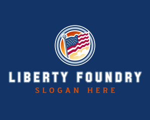 Patriotic American Flag logo design