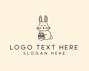 Monoline - Easter Bunny Egg logo design