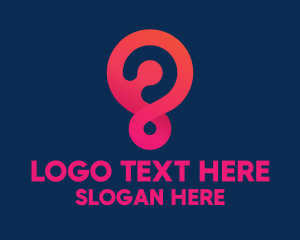 Punctuation - Pink Modern Question Mark logo design