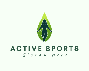 Fitness - Natural Feminine Leaf logo design