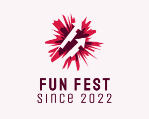 Fest - Red Starburst Firework logo design