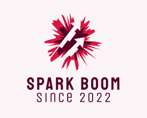 Firecracker - Red Starburst Firework logo design