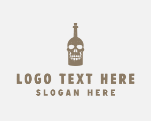 Tattoo - Skull Bottle Bar logo design