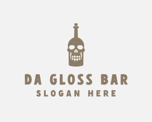 Skull Bottle Bar logo design